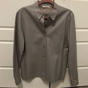 Vintage TAHARI Leather Button Up